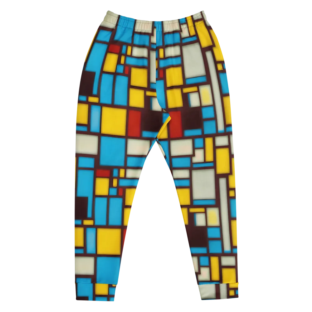 Burgundy Bauhaus on Men's Joggers — Front