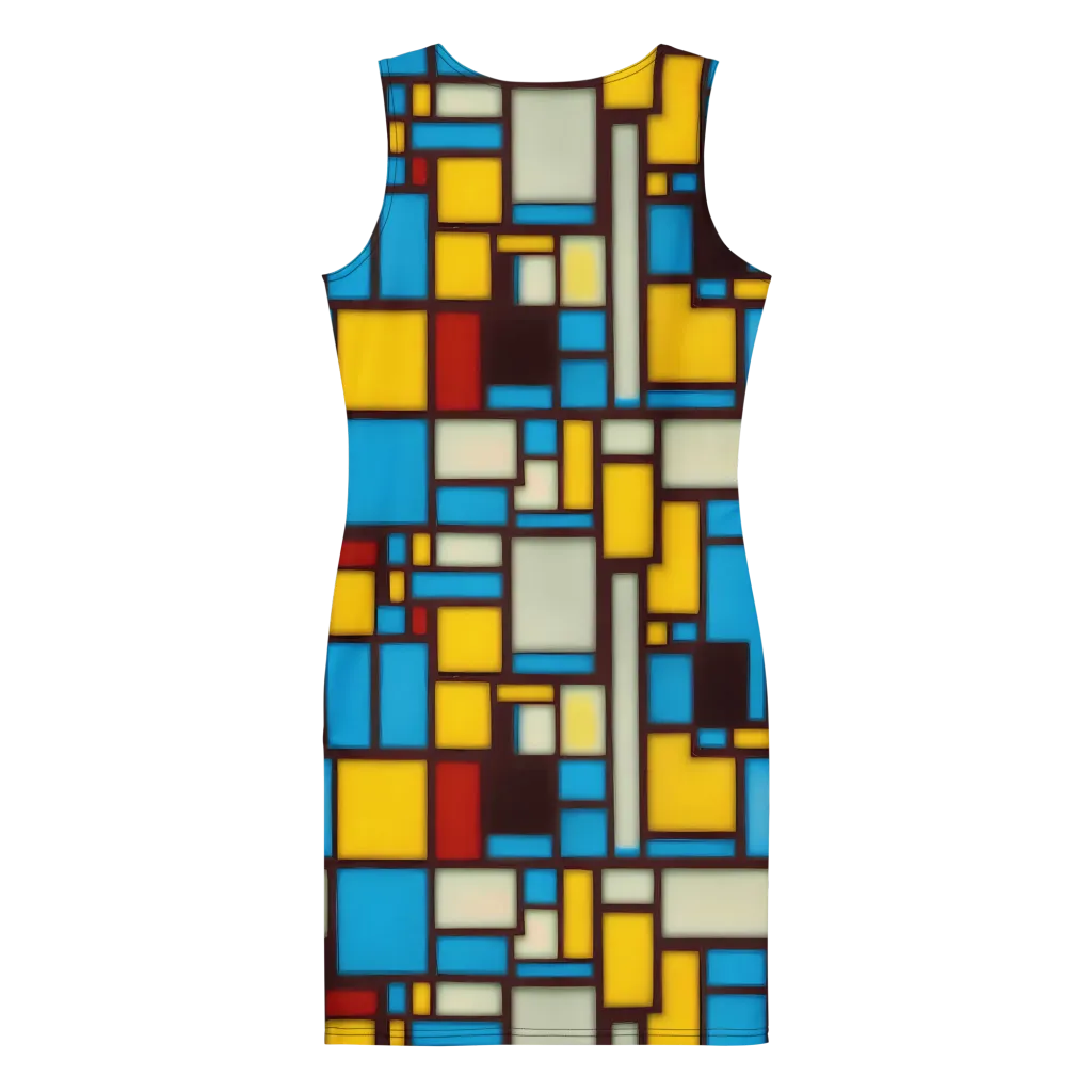 Burgundy Bauhaus on Bodycon Dress — Back