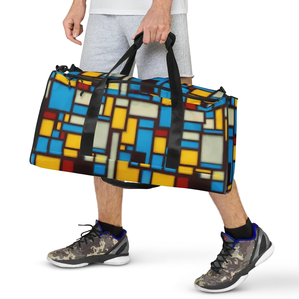 Burgundy Bauhaus on Duffle Bag — Front