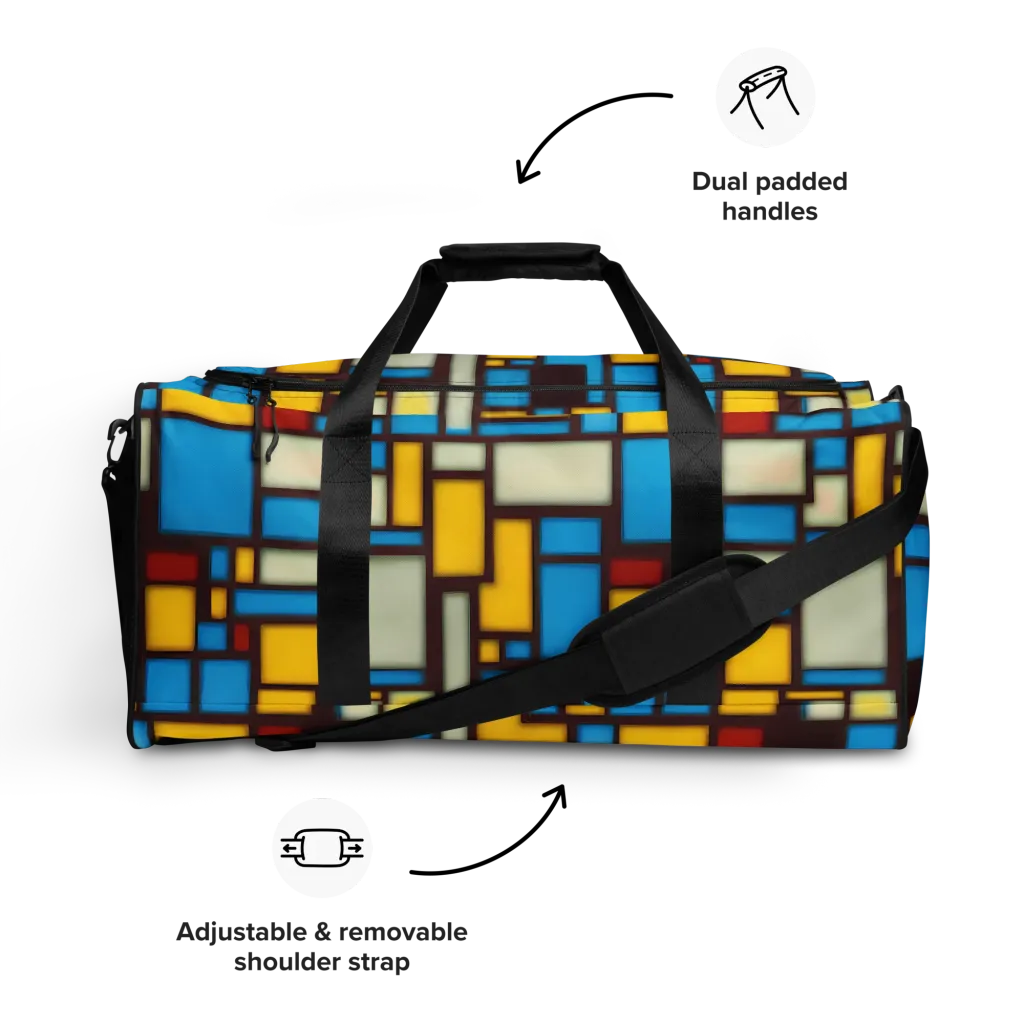 Burgundy Bauhaus on Duffle Bag — Front
