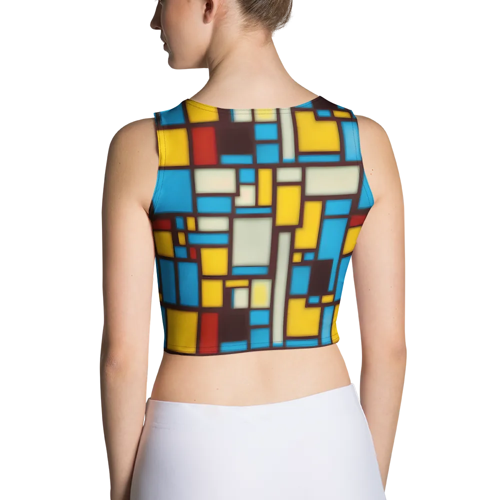 Burgundy Bauhaus on Crop Top — Back