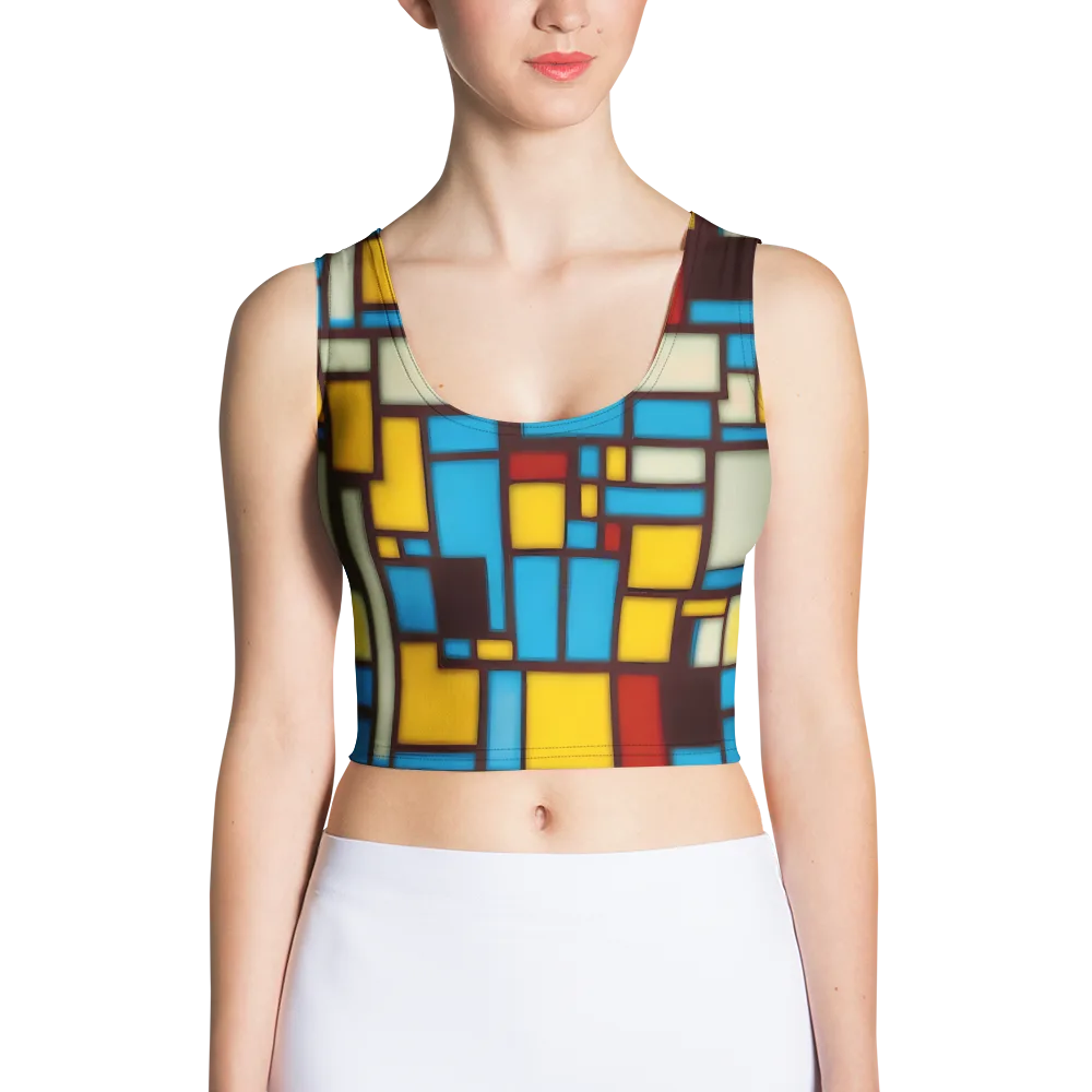 Burgundy Bauhaus on Crop Top — Front