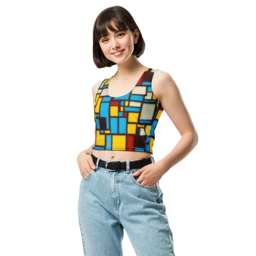 Burgundy Bauhaus on a Crop Top