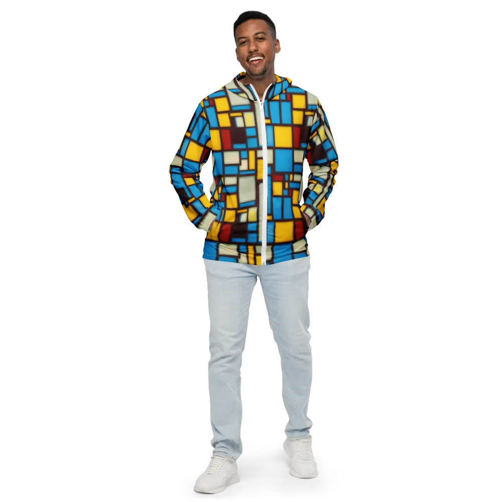 Burgundy Bauhaus on Men's Windbreaker — Front