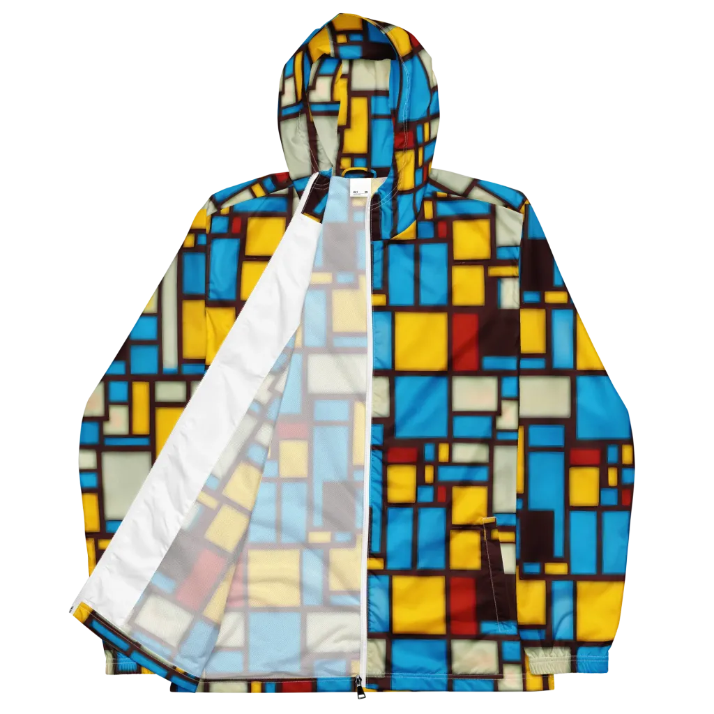 Burgundy Bauhaus on Men's Windbreaker — Front