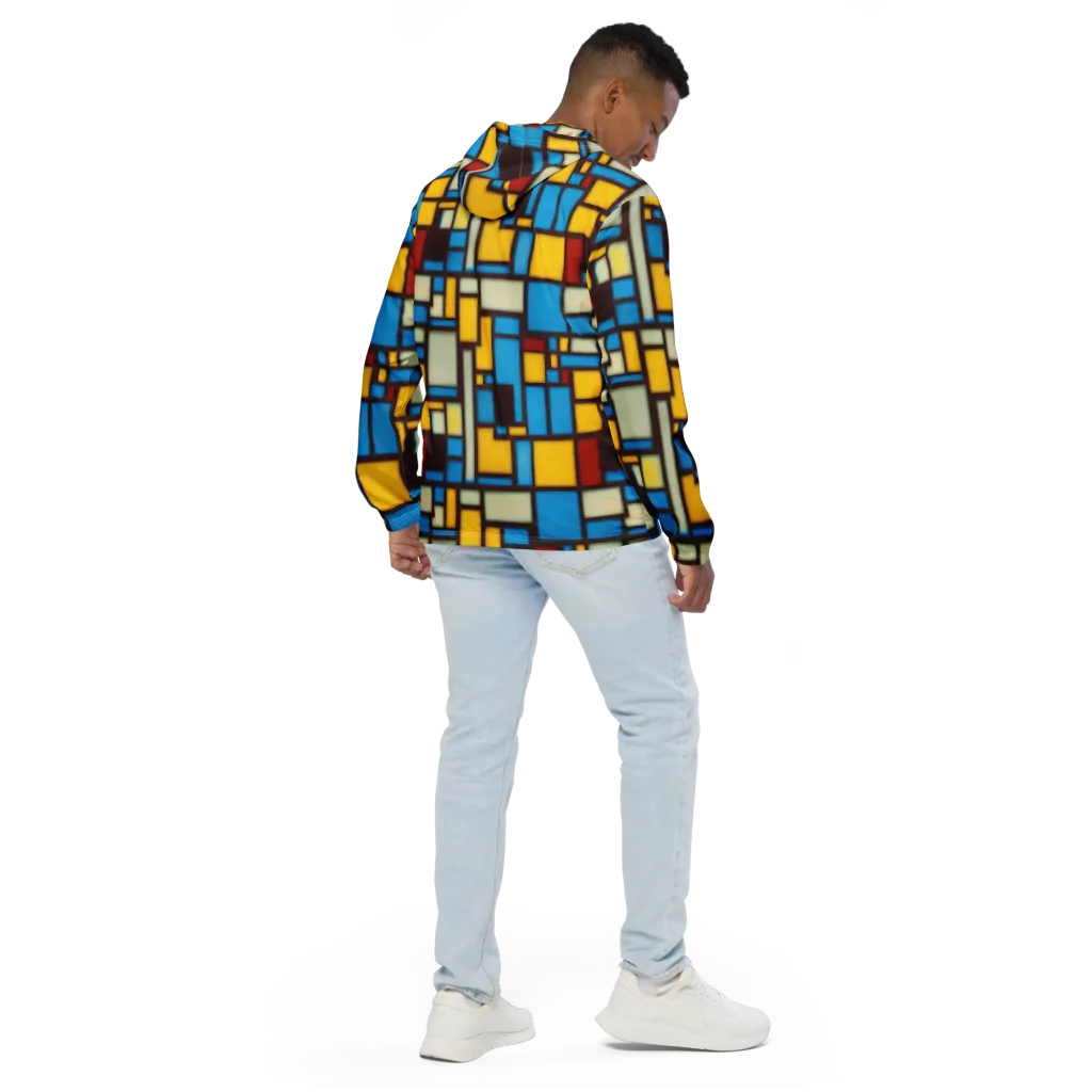 Burgundy Bauhaus on Men's Windbreaker — Back