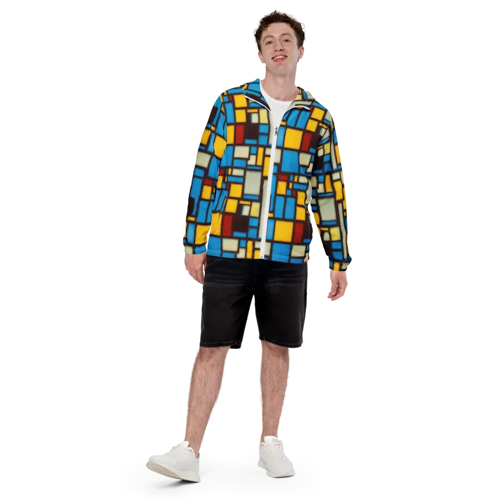 Burgundy Bauhaus on Men's Windbreaker — Front