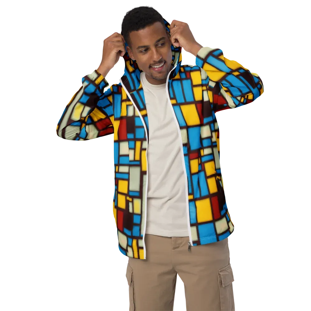 Burgundy Bauhaus on Men's Windbreaker — Front