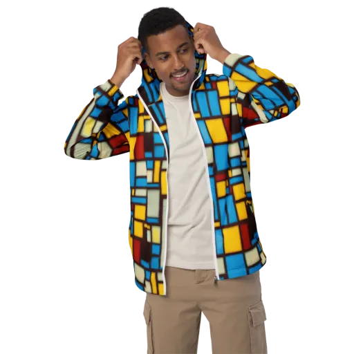 Burgundy Bauhaus on a Men's Windbreaker