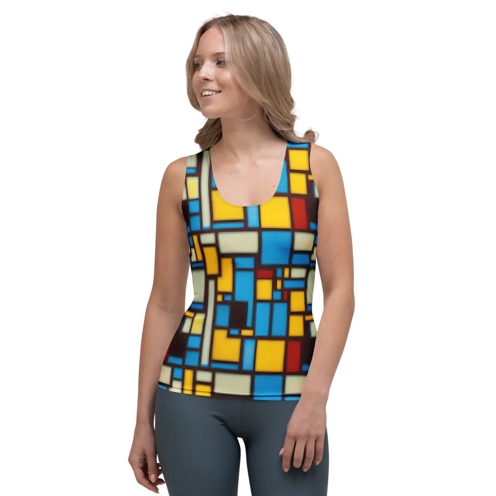 Burgundy Bauhaus on Women's Tank Top — Front