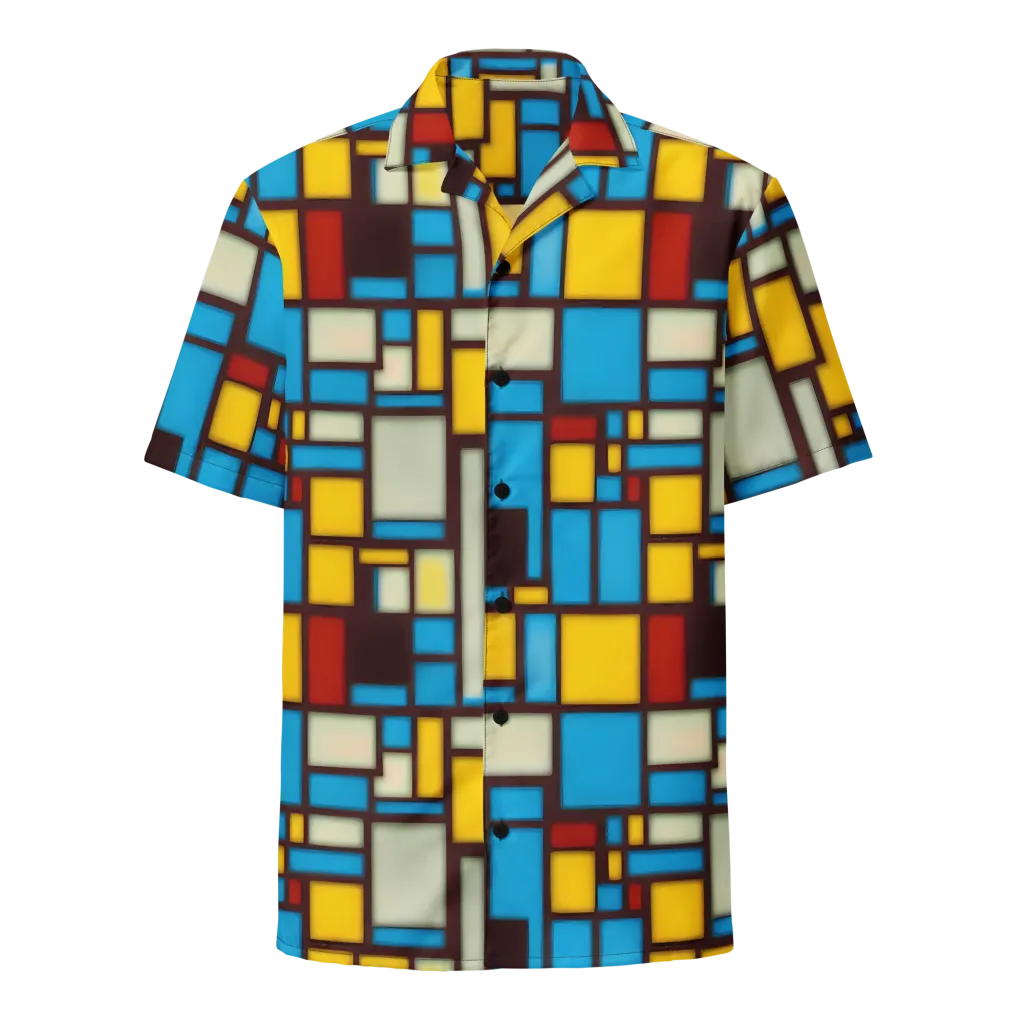 Burgundy Bauhaus on Button Shirt — Front