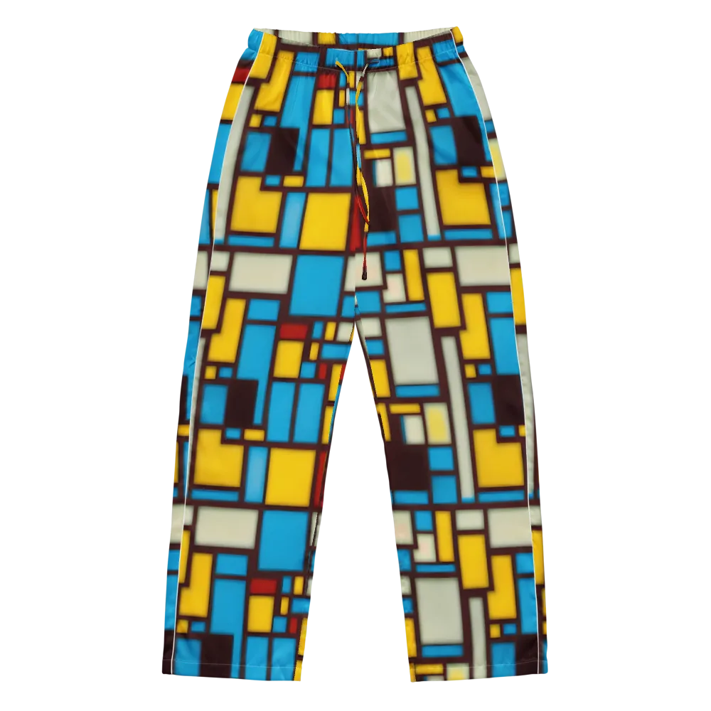 Burgundy Bauhaus on Women's Pajama Pants — Front