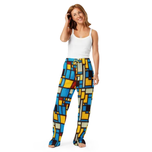 Burgundy Bauhaus on a Women's Pajama Pants