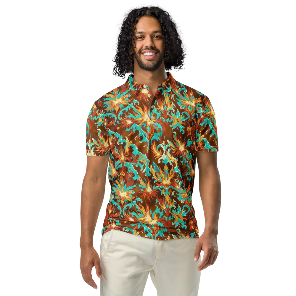 Ember Rococo on Men's Slim Fit Polo Shirt — Front