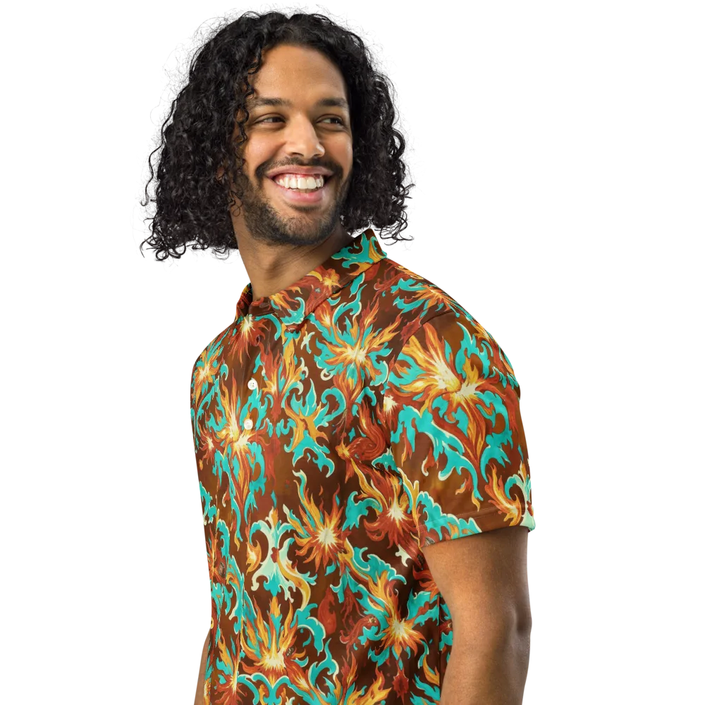 Ember Rococo on Men's Slim Fit Polo Shirt — Left Front