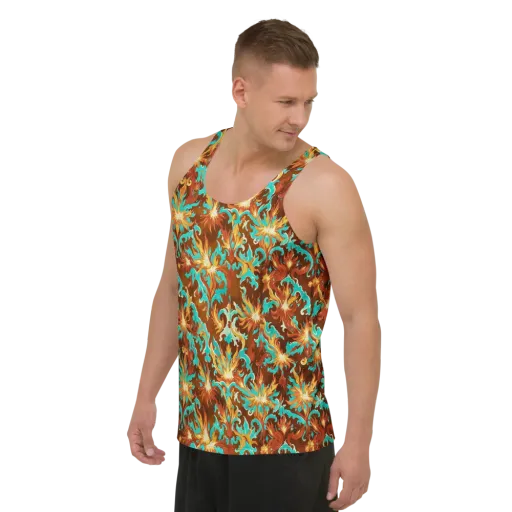 Ember Rococo on a Men's Tank Top