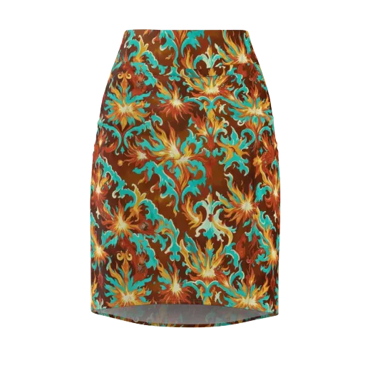 Ember Rococo on a Pencil Skirt