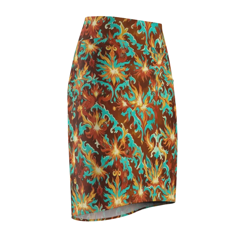 Ember Rococo on Pencil Skirt — Front Side