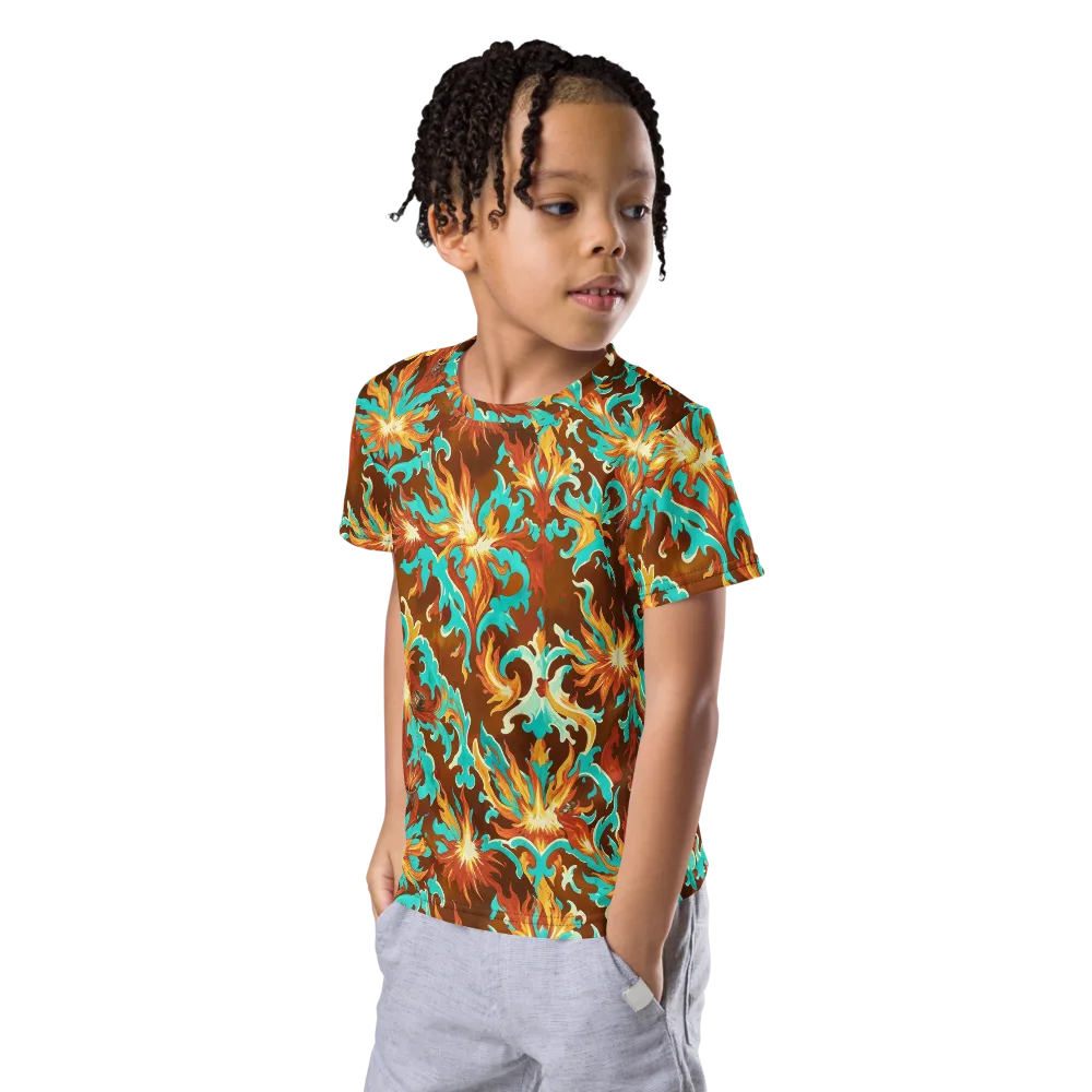 Ember Rococo on Kids Crew Neck T-Shirt — Left Front