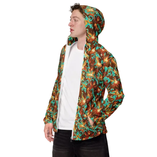 Ember Rococo on a Men's Windbreaker