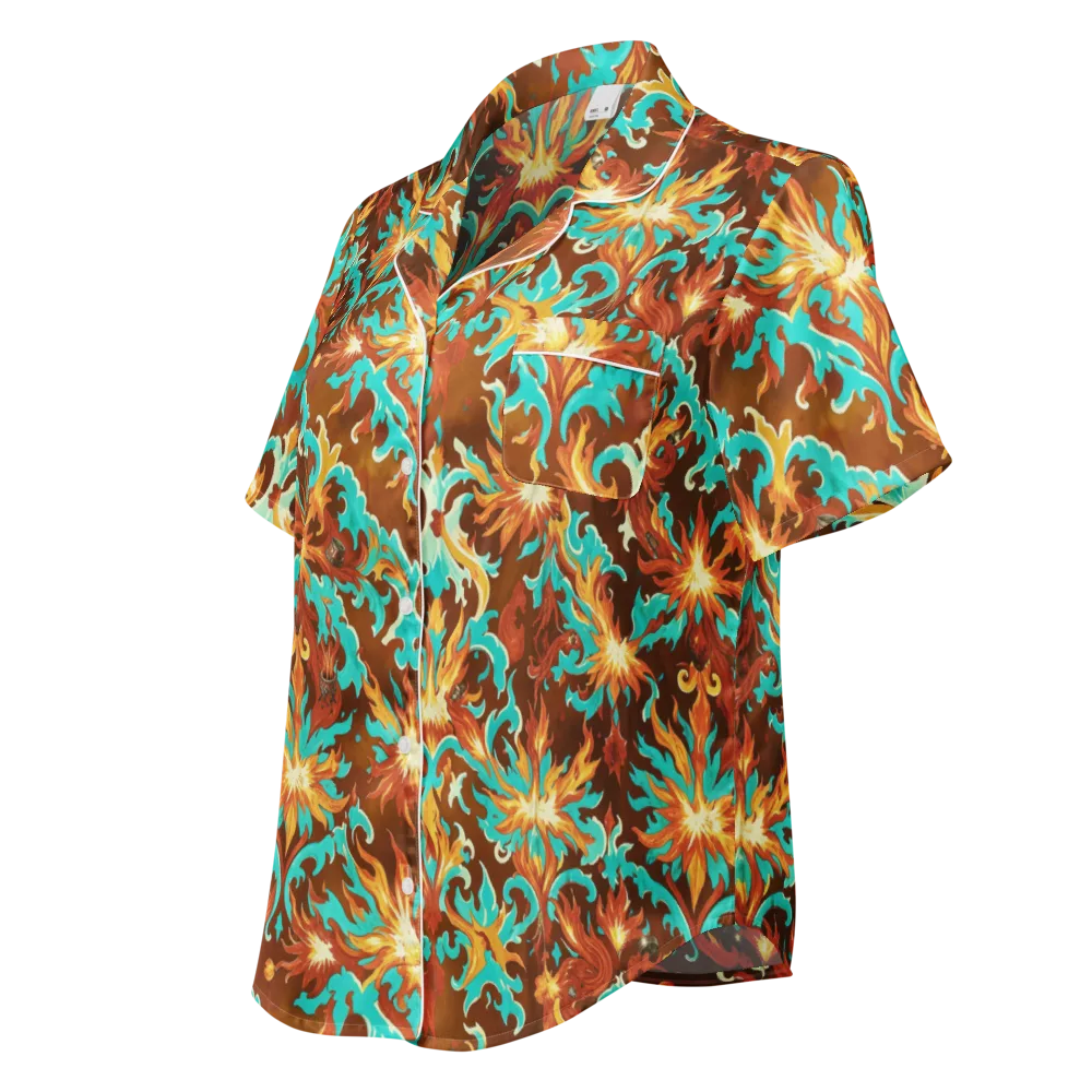 Ember Rococo on Women's Short Sleeve Pajama Top — Left Front
