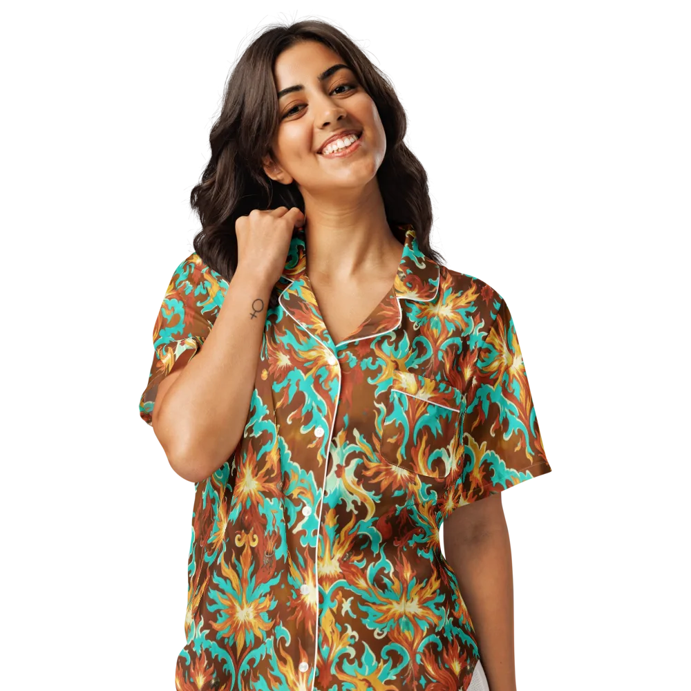 Ember Rococo on Women's Short Sleeve Pajama Top — Front