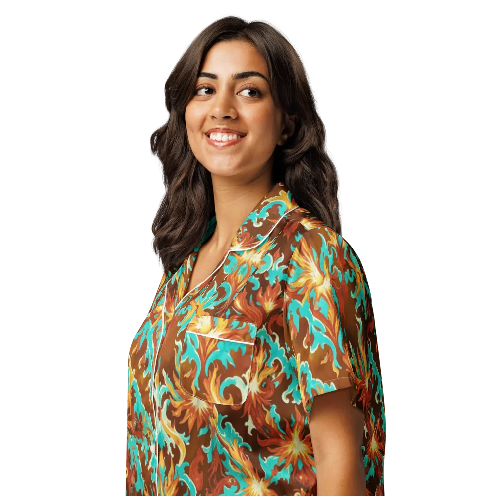 Ember Rococo on Women's Short Sleeve Pajama Top — Left Front