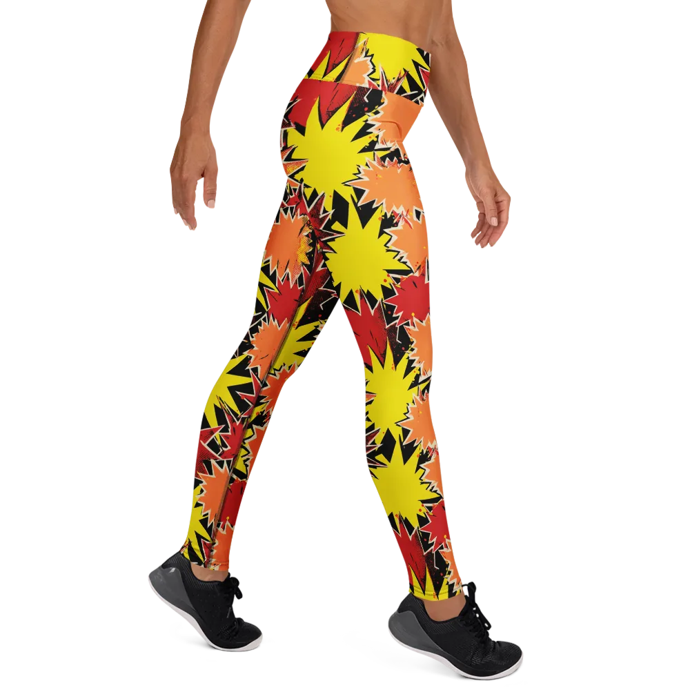 Pop Art Detonation on Yoga Leggings — Right