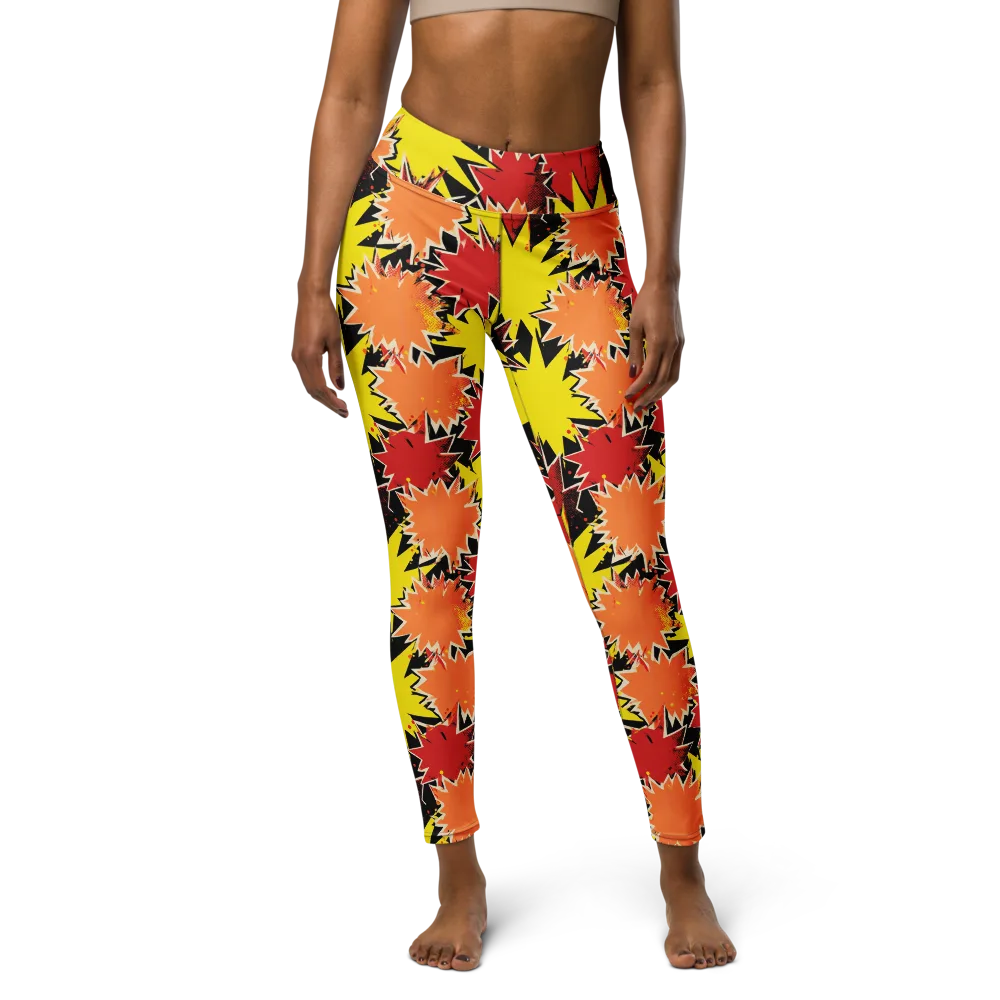 Pop Art Detonation on Yoga Leggings — Front