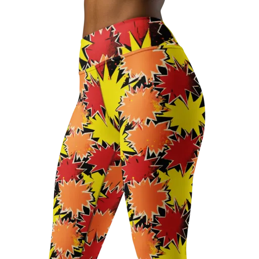 Pop Art Detonation on a Yoga Leggings