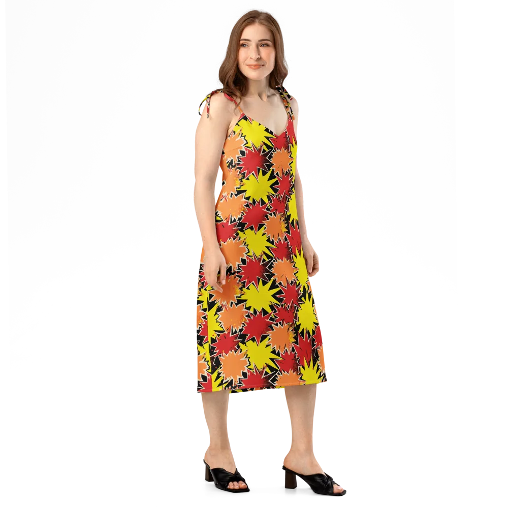 Pop Art Detonation on Slip Dress — Right Front
