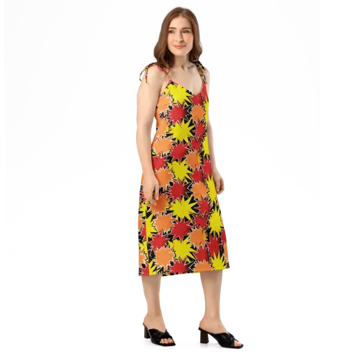 Pop Art Detonation on a Slip Dress