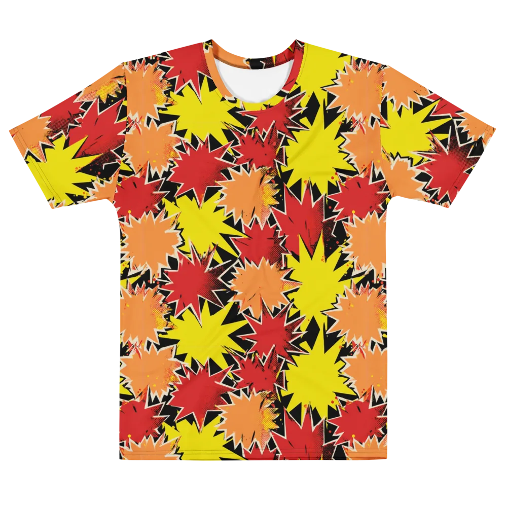 Pop Art Detonation on Men's Cotton Crew Neck T-Shirt — Front