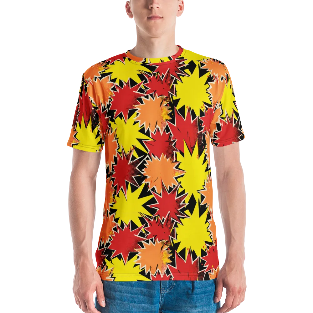 Pop Art Detonation on Men's Crew Neck T-Shirt — Front