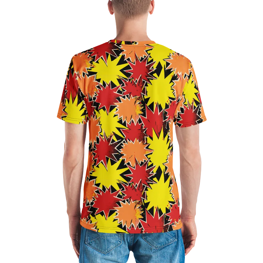 Pop Art Detonation on Men's Crew Neck T-Shirt — Back
