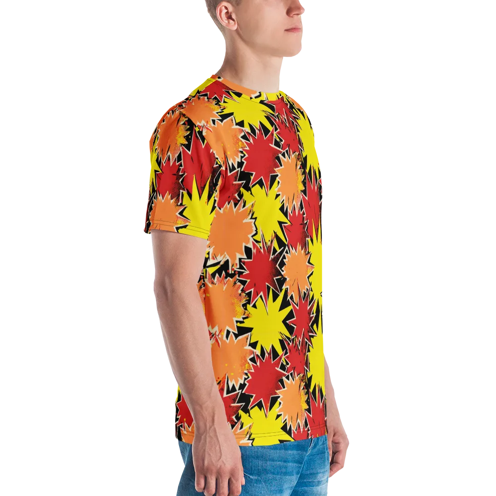 Pop Art Detonation on Men's Crew Neck T-Shirt — Right