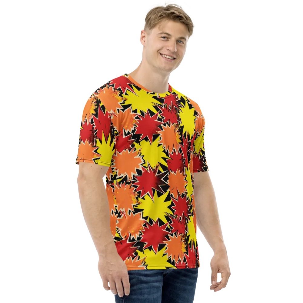 Pop Art Detonation on Men's Crew Neck T-Shirt — Right