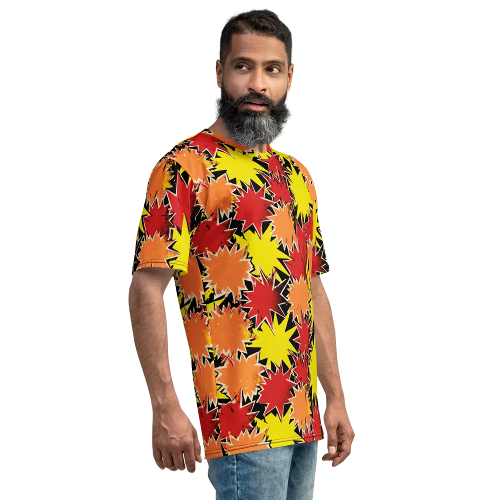 Pop Art Detonation on Men's Crew Neck T-Shirt — Right