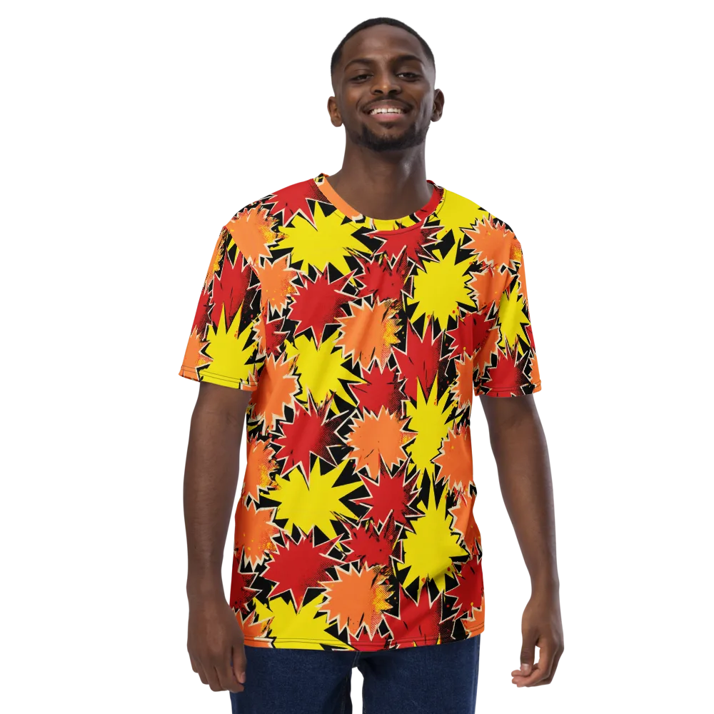 Pop Art Detonation on Men's Crew Neck T-Shirt — Front