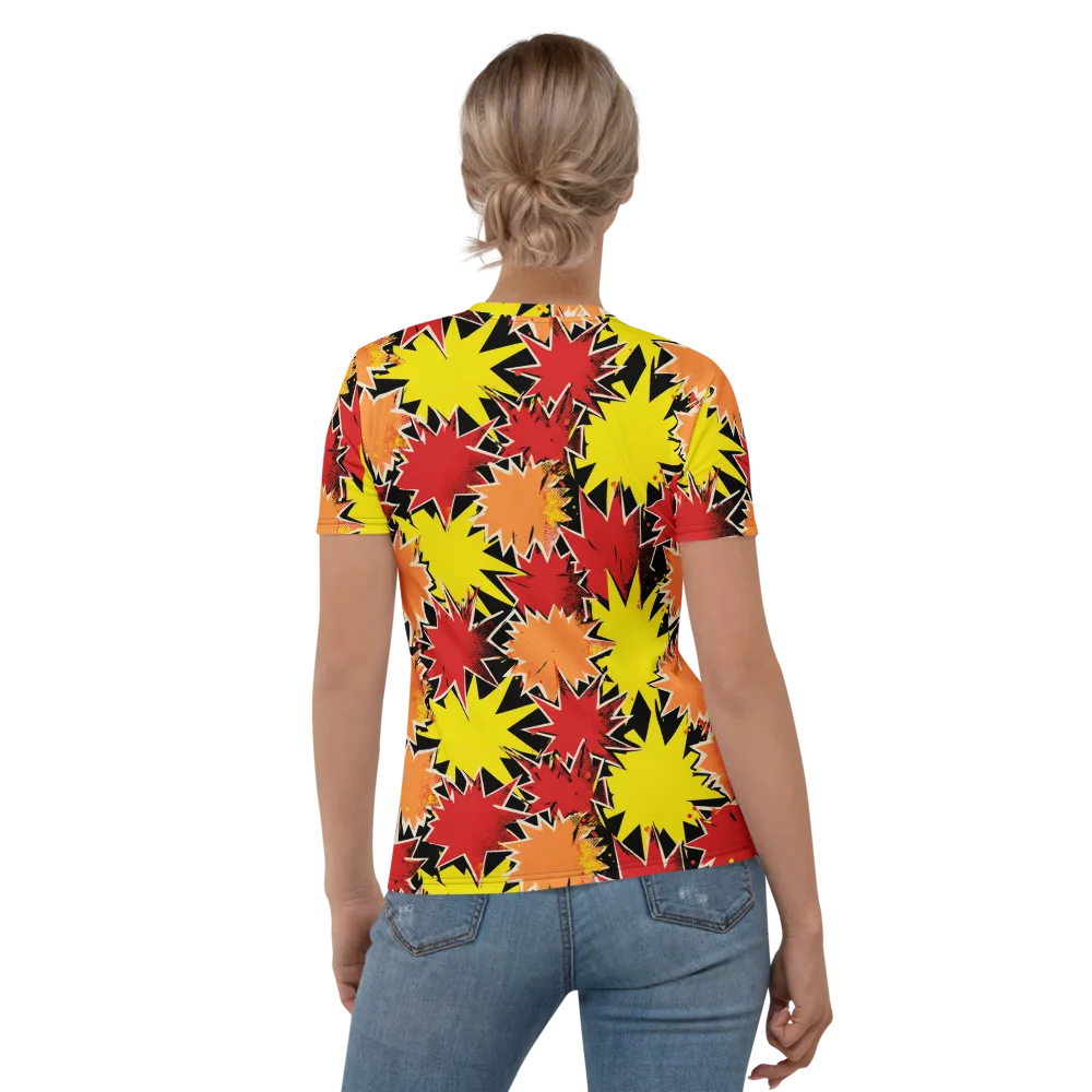 Pop Art Detonation on Women's Crew Neck T-Shirt — Back