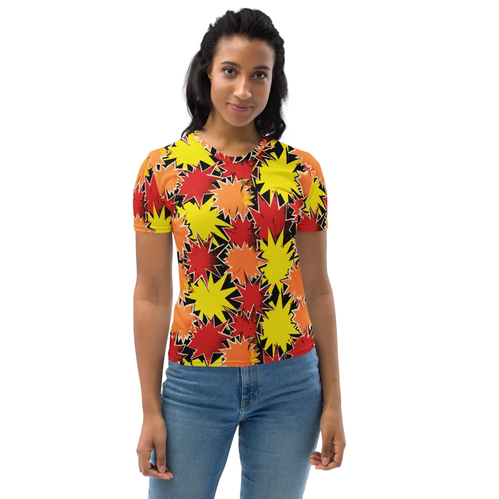 Pop Art Detonation on Women's Crew Neck T-Shirt — Front