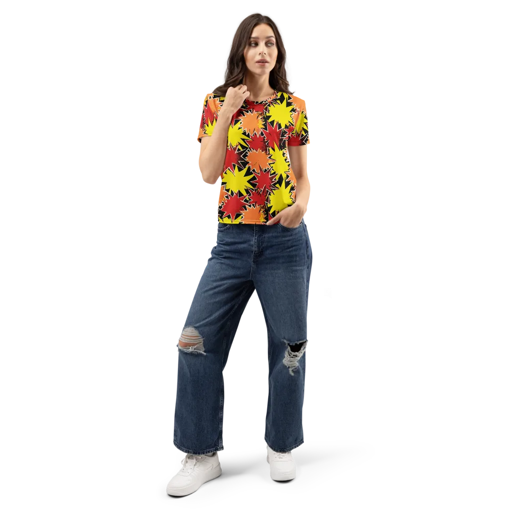 Pop Art Detonation on Women's Crew Neck T-Shirt — Front
