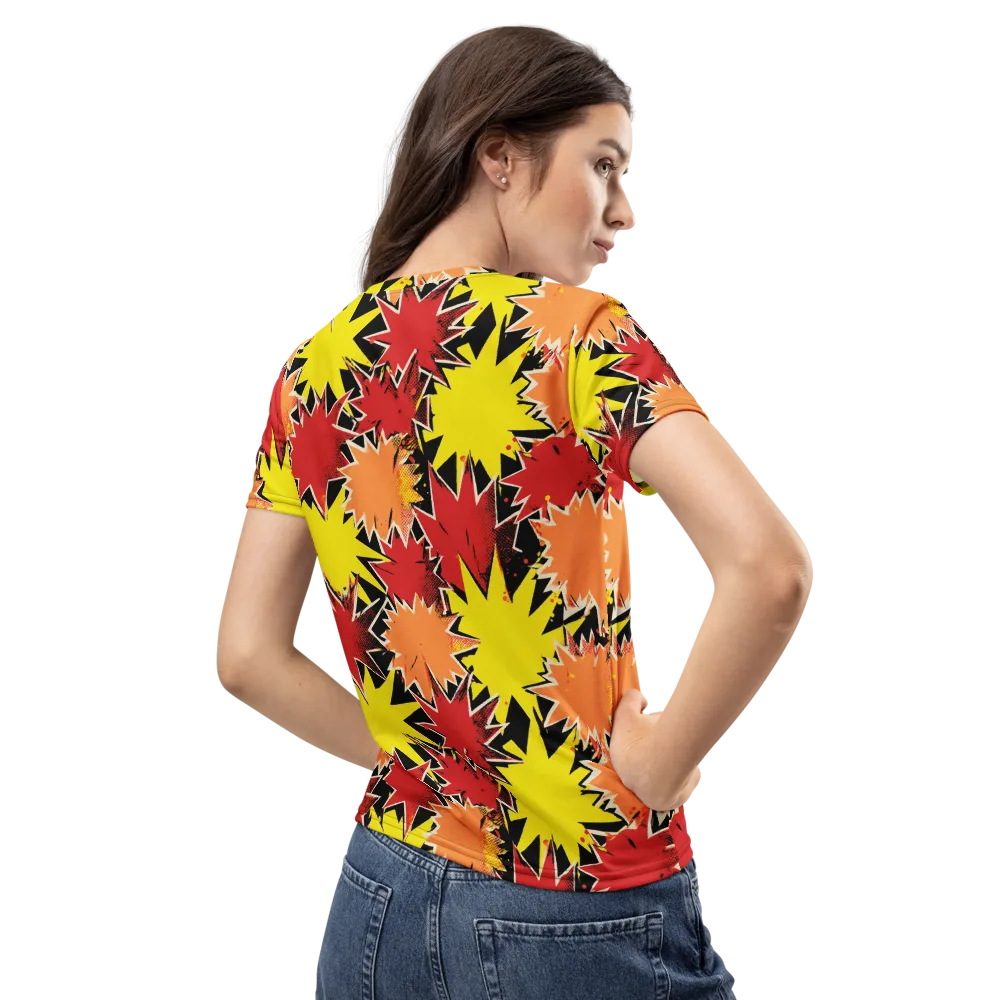 Pop Art Detonation on Women's Crew Neck T-Shirt — Back