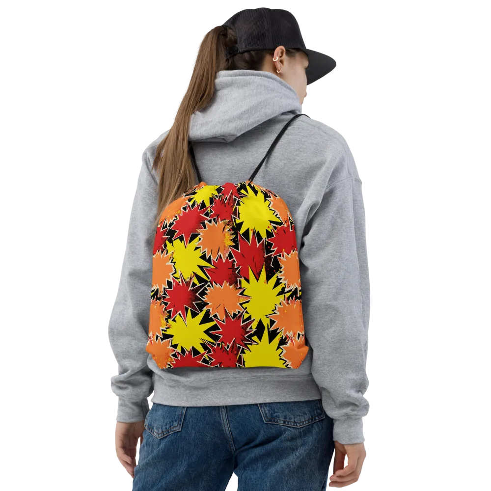 Pop Art Detonation on Drawstring Bag — Front