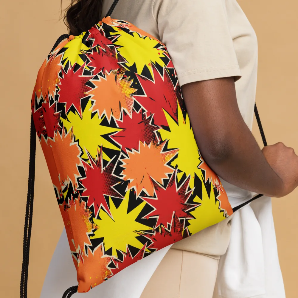 Pop Art Detonation on Drawstring Bag — Front