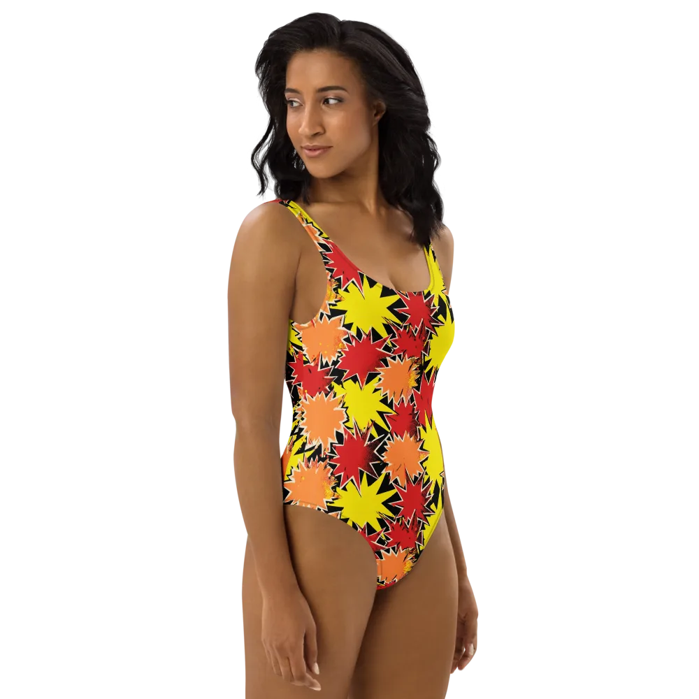 Pop Art Detonation on One-Piece Swimsuit — Right