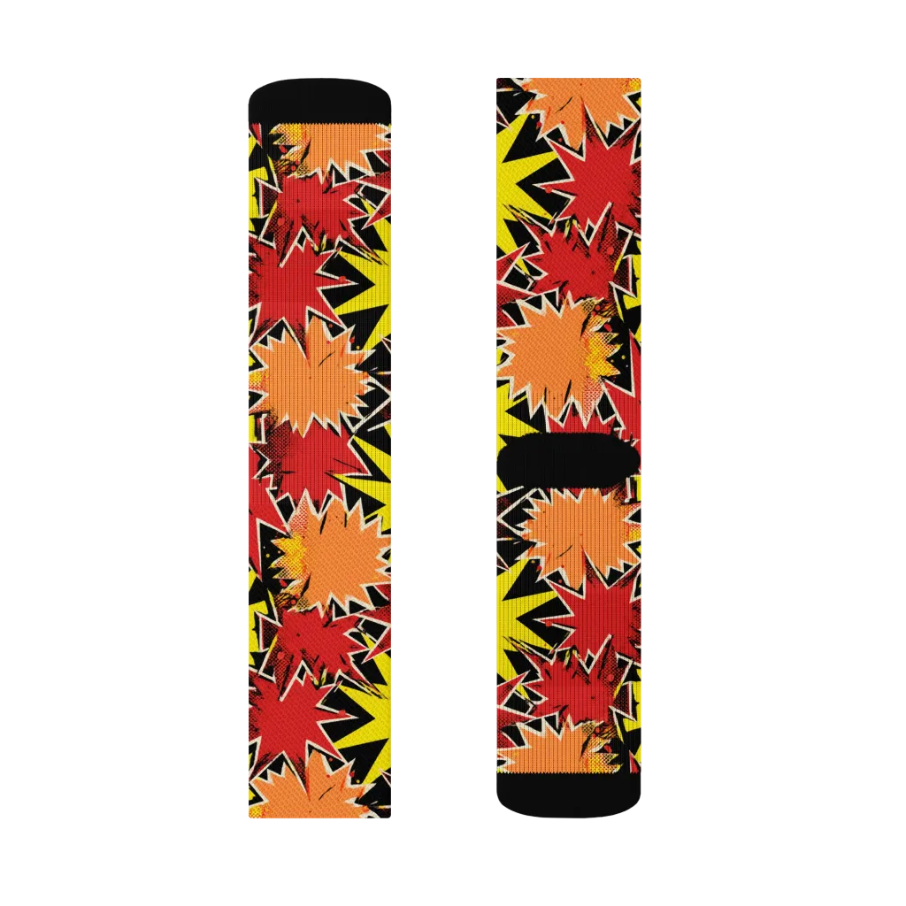 Pop Art Detonation on Socks — Right Sock