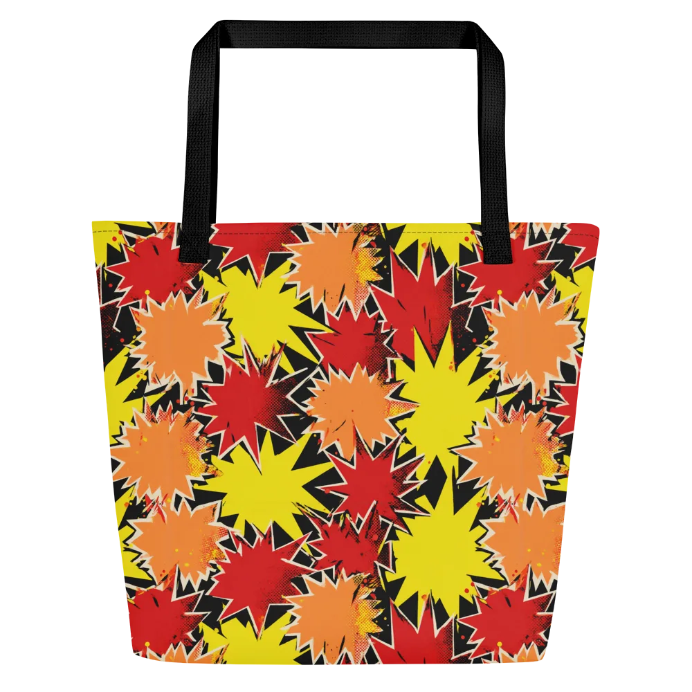 Pop Art Detonation on Large Tote Bag W/ Pocket — Front