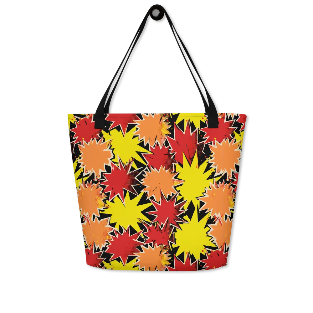 Pop Art Detonation on Large Tote Bag W/ Pocket — Front