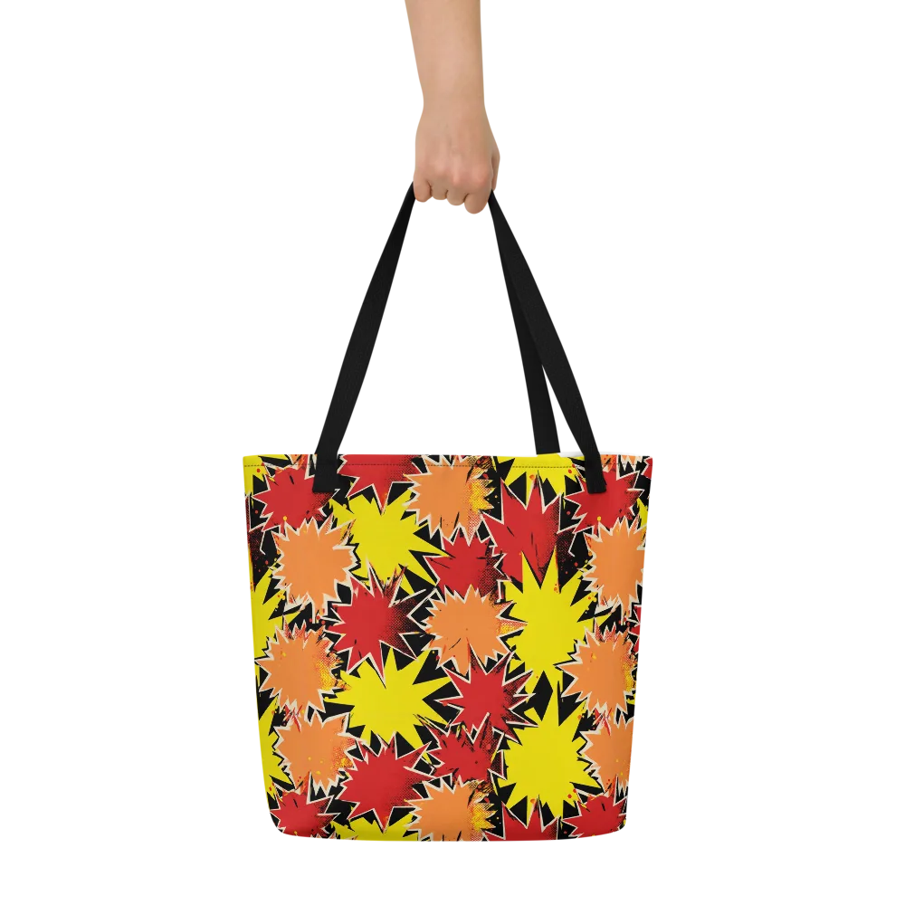 Pop Art Detonation on Large Tote Bag W/ Pocket — Front